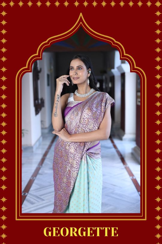       Banarasi Georgette Sarees, Buy Online Festival Saree, Festival Designer Sarees at Best Price - Banarashe – Baranashe