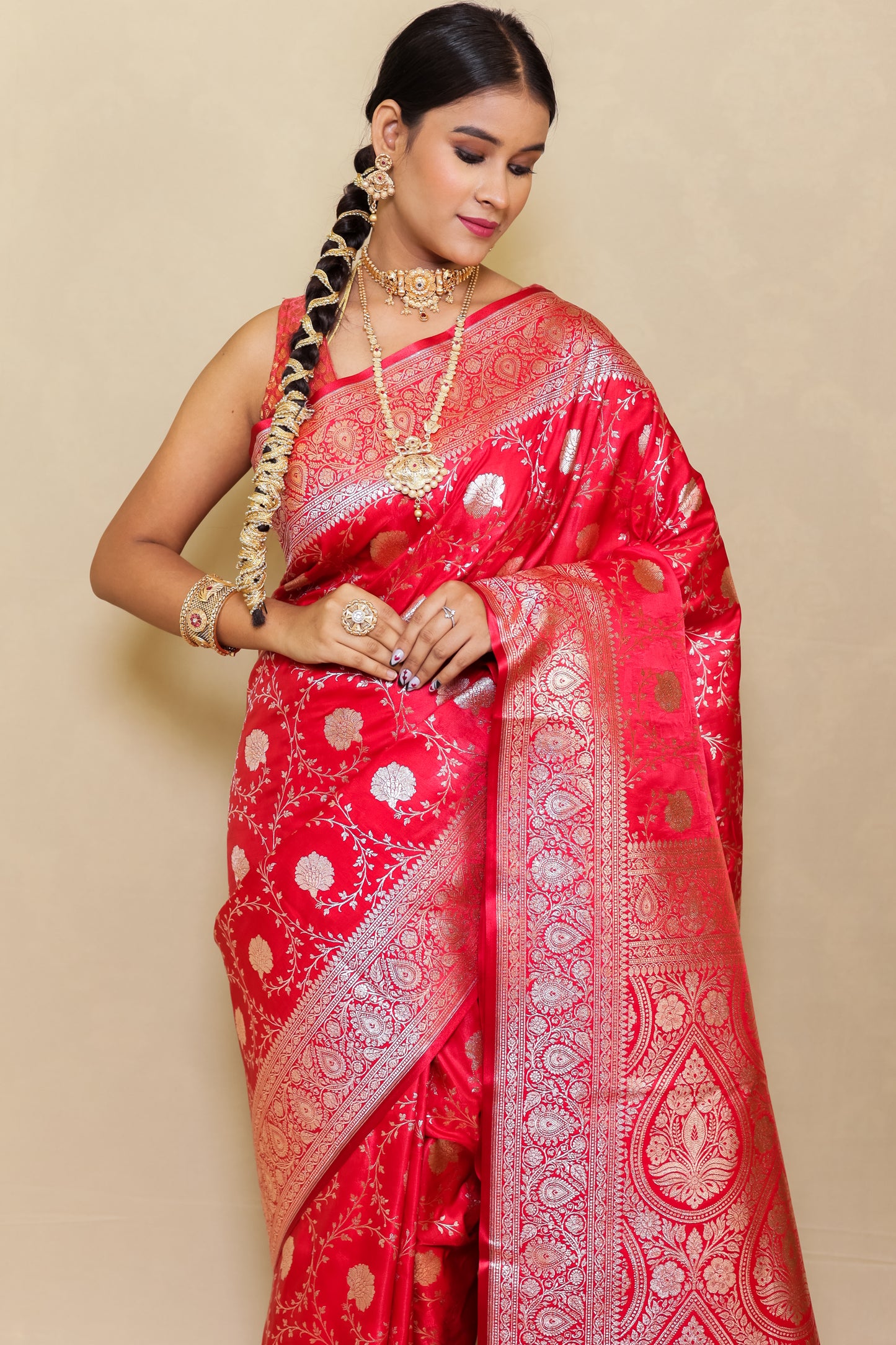 Raani Pink Banarasi Katan Silk Saree - Queenly Pink