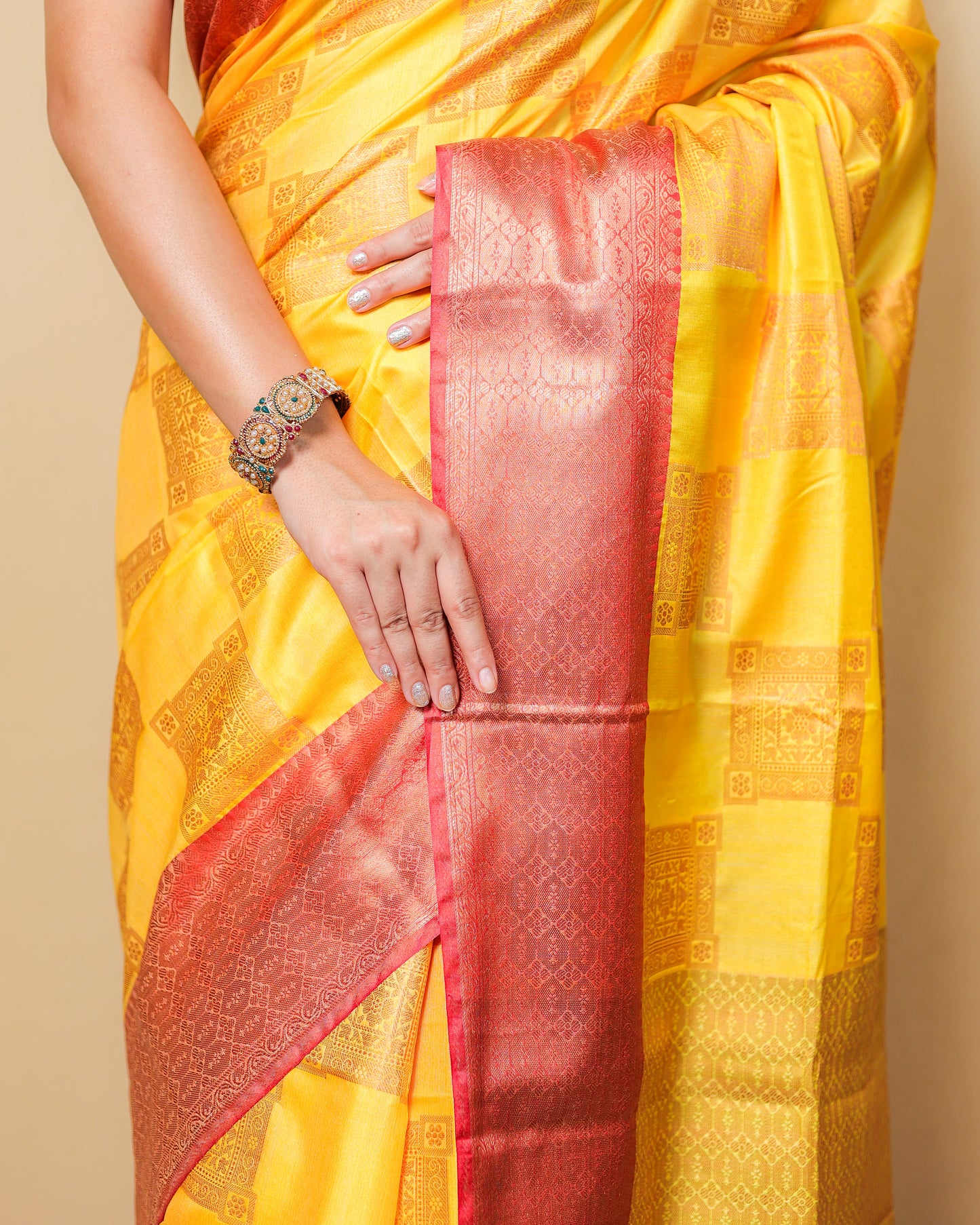 Festive Banarasi Silk Saree with Blouse Piece