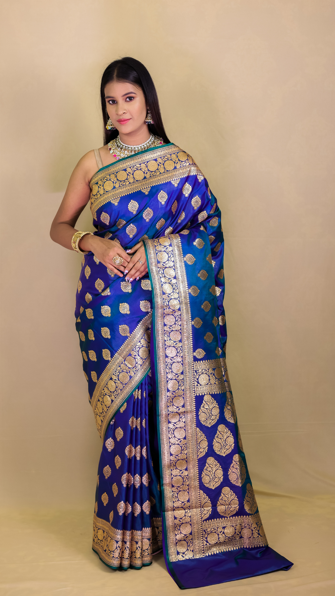Neel kamal Katan Silk Banarasi Saree