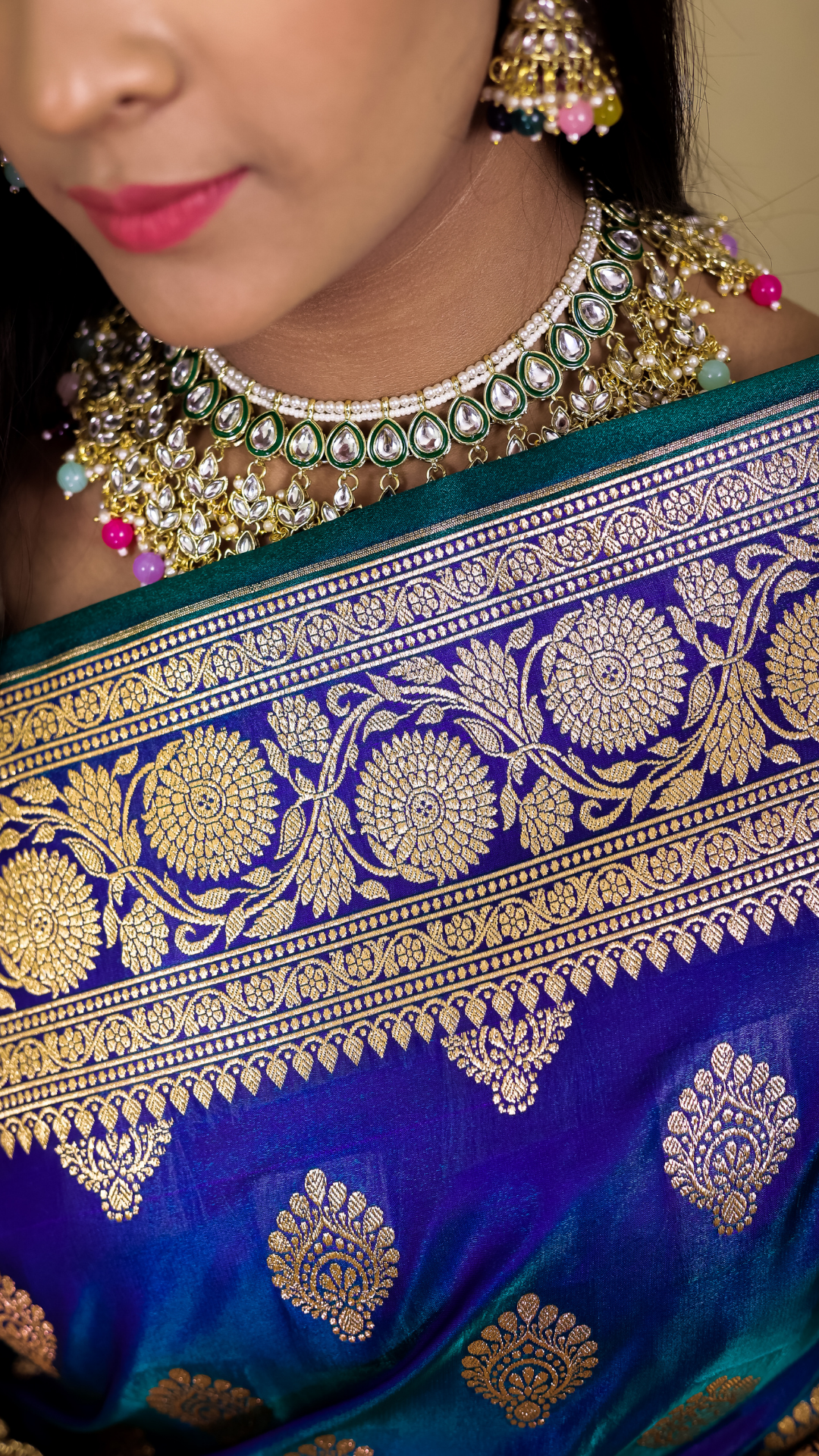 Neel kamal Katan Silk Banarasi Saree