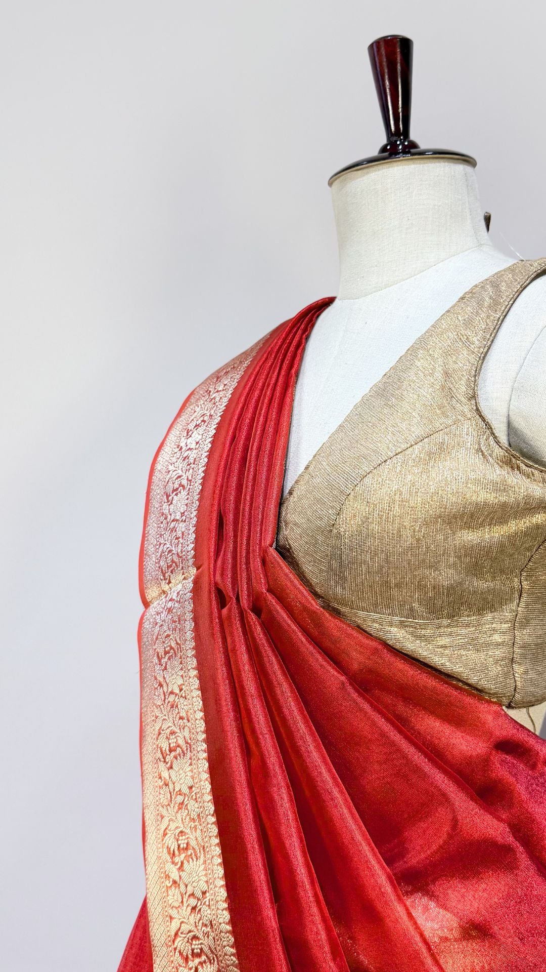 Red Banarasi Tissue Silk Saree