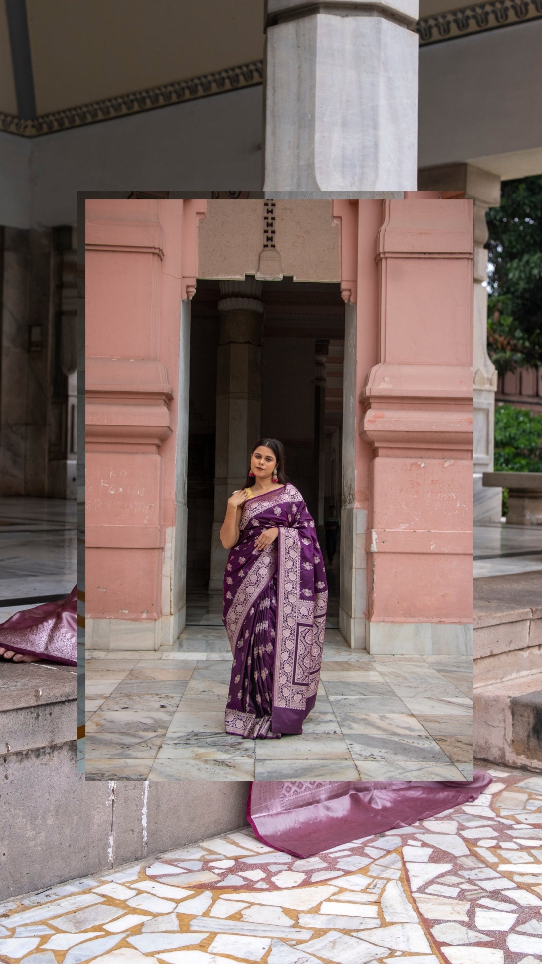 Blackberry Purple Semi Raw Mango Katan Silk Saree