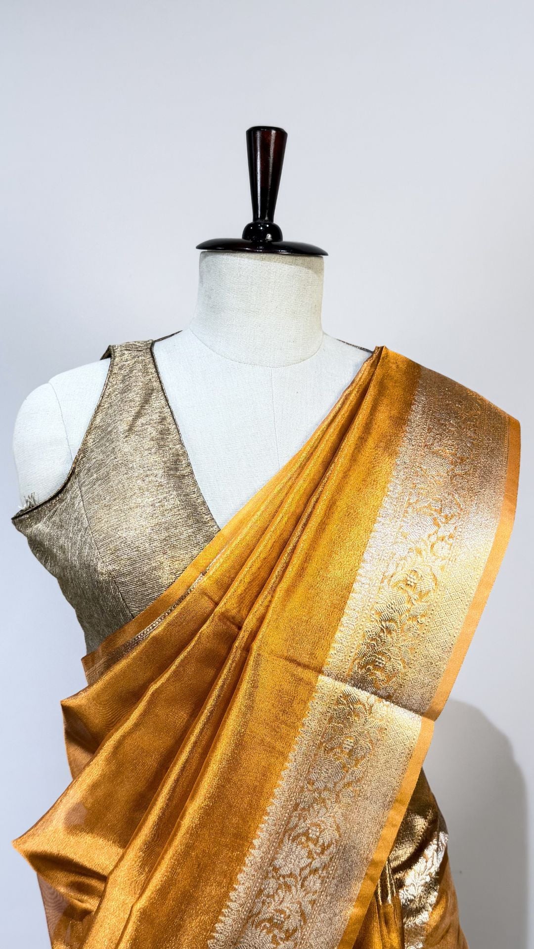 Orange Banarasi Tissue Silk Saree for Women