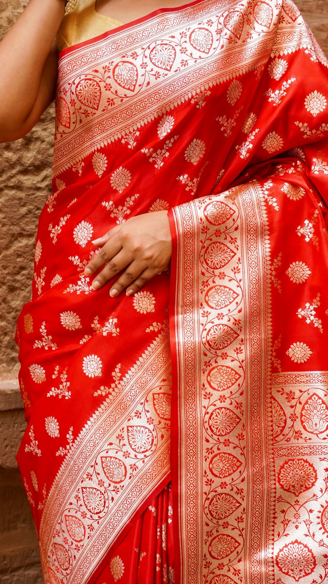 Gulabi Panna Pure Katan Silk Banarasi Saree