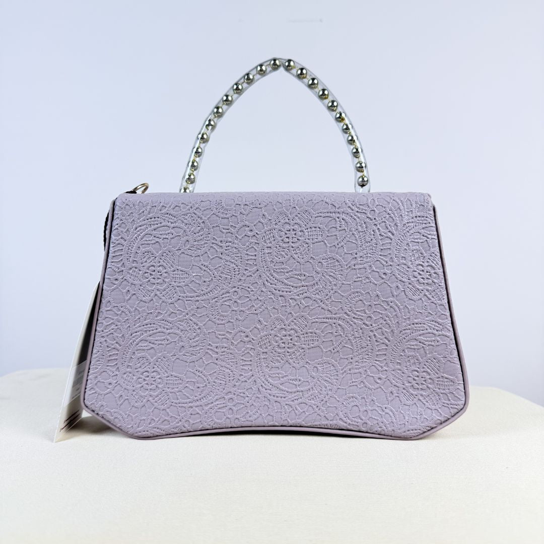 Premium Floral Embossed Top Handle Sling Bag for Women