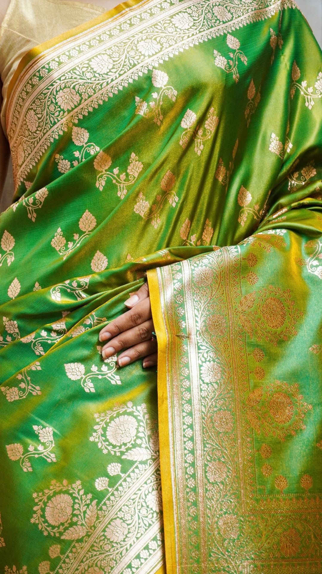 Green Silk Woven Banarasi Saree