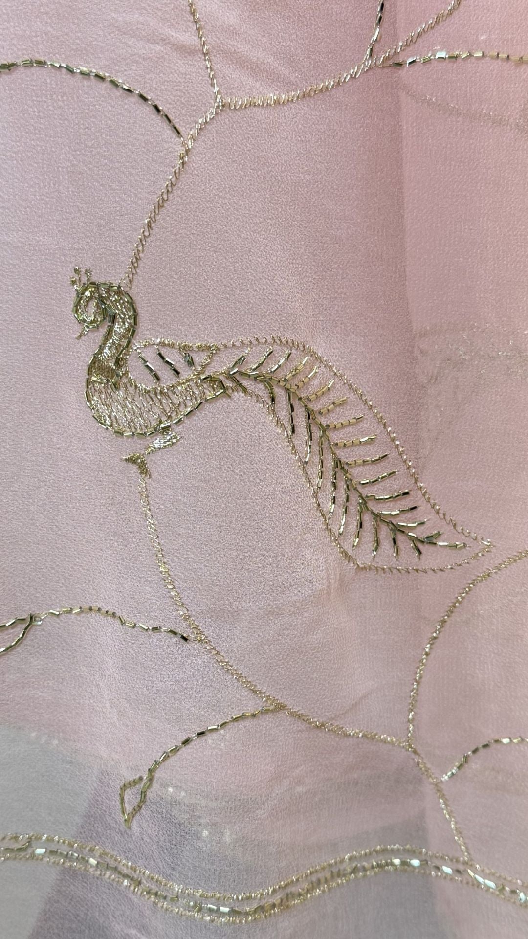 Light Pink Chiffon Saree for Women