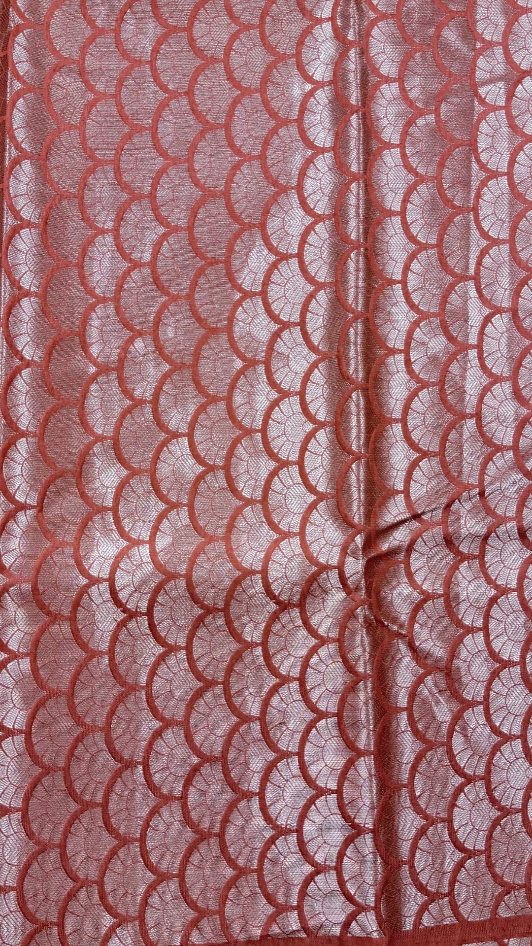 Red Raw Mango Silk Saree with Floral Weaving
