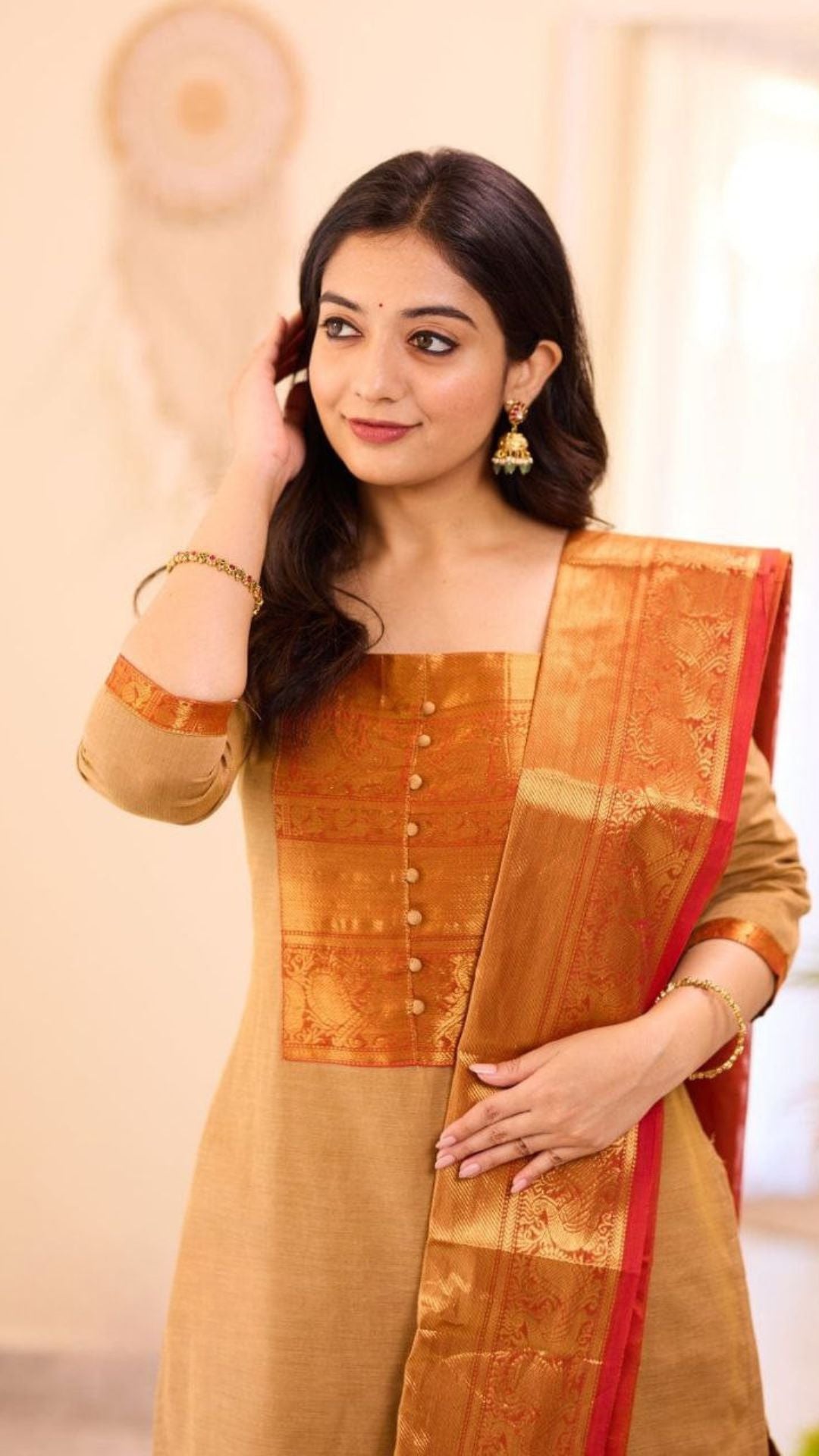 Banarasi Kurta Pant Set with Banarasi Jacquard Dupatta for Women