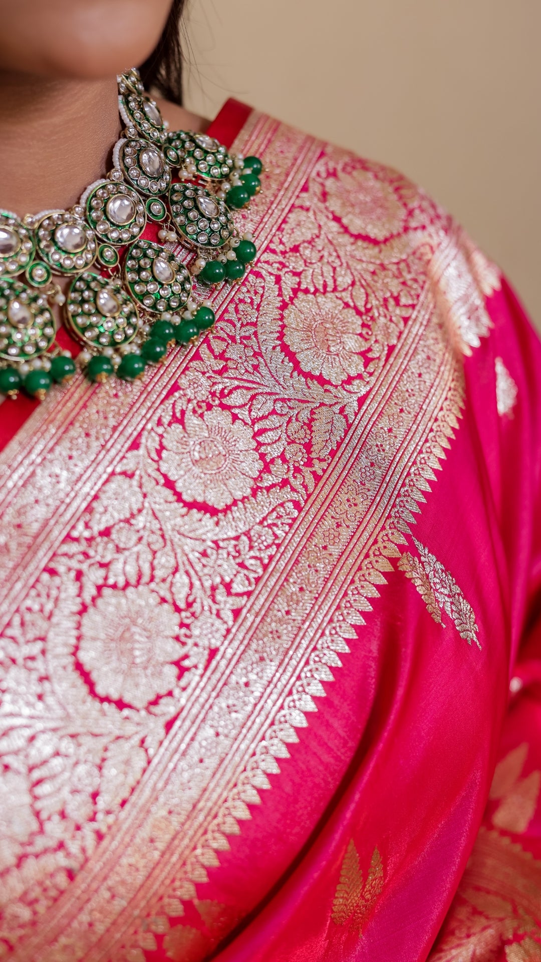 Gulabi Banarasi Katan Silk Saree