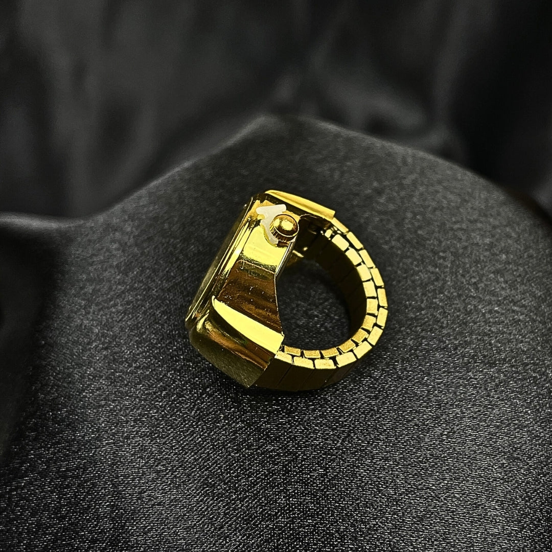 Stylish Gold Plated Quartz Ring Watch for Women