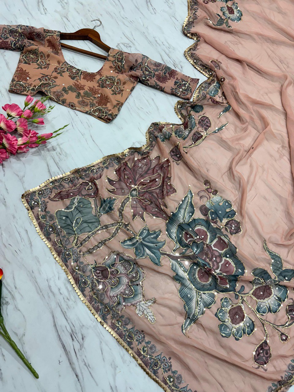 Bollywood collections party wear fancy Tebby Silk saree