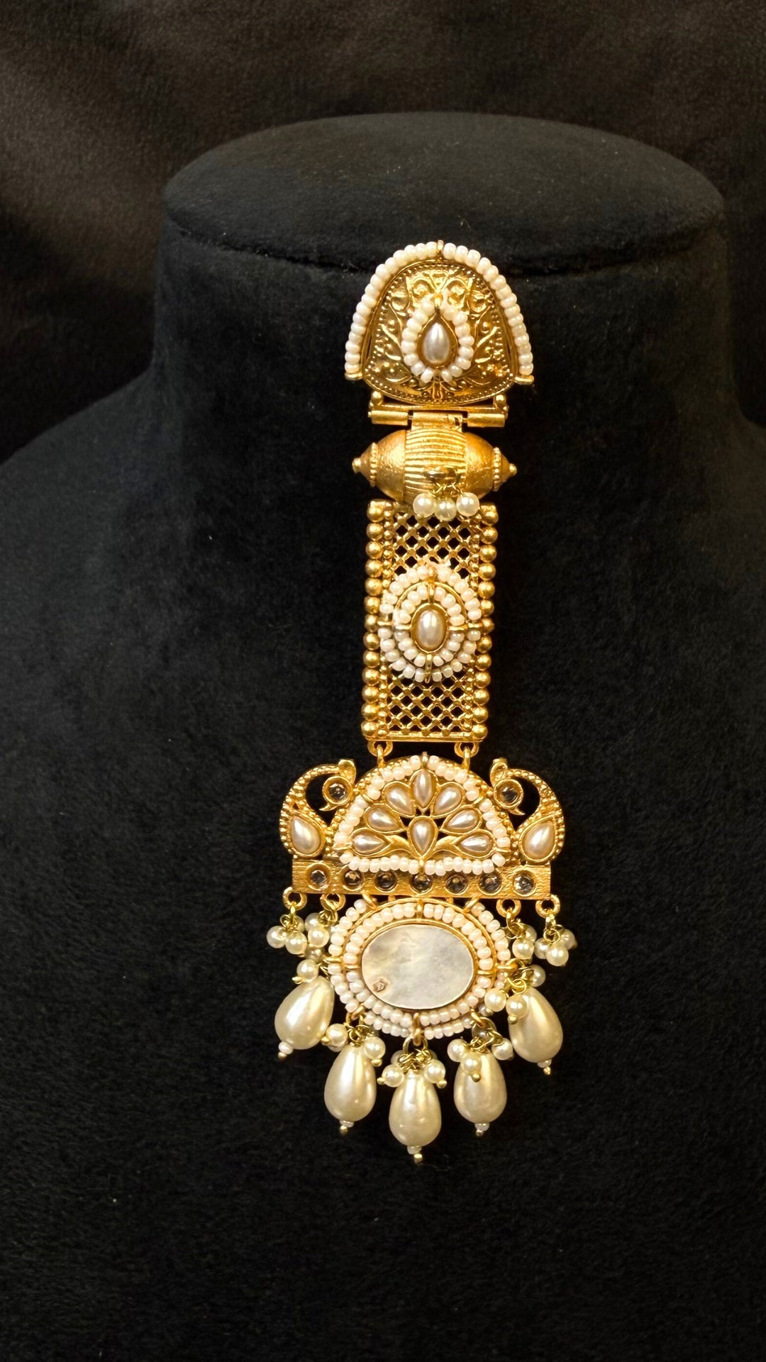 Kashmiri Long Traditional jhumka White Colours