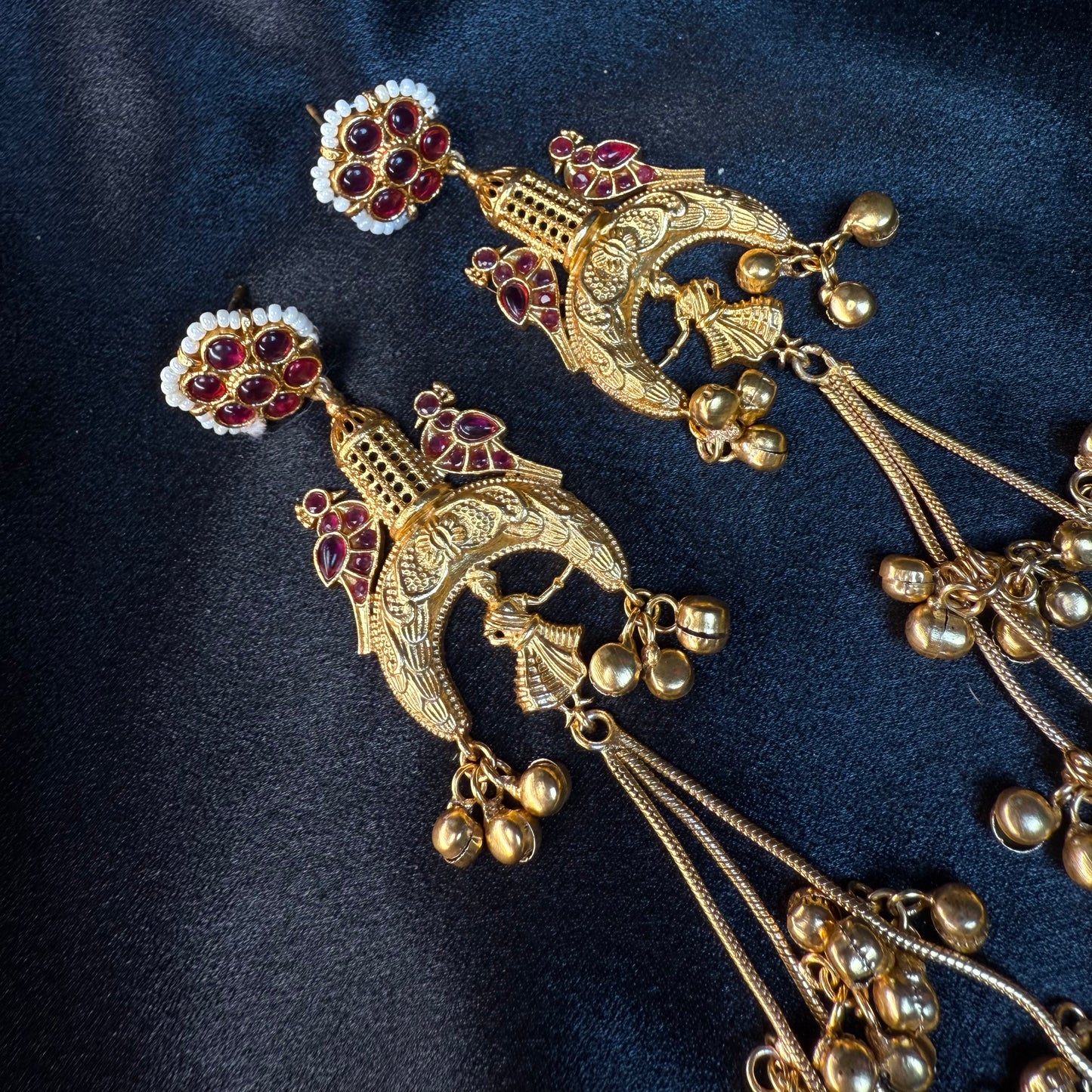 Kashmiri royal Jhumka Earrings Maroon