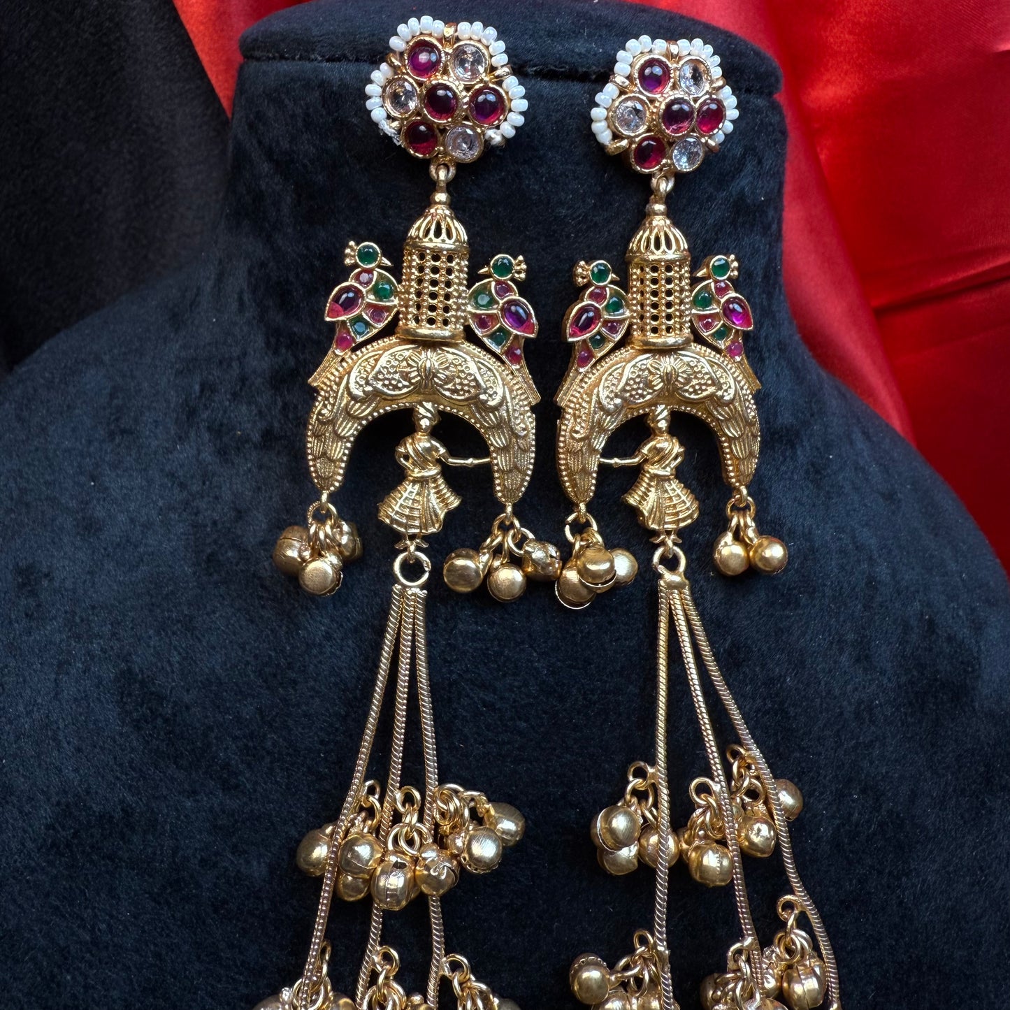 Kashmiri royal Jhumka Earrings Multicolor