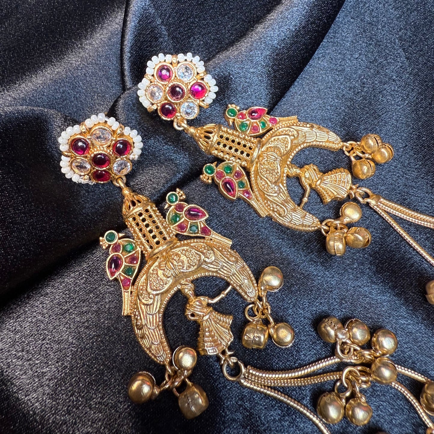 Kashmiri royal Jhumka Earrings Multicolor
