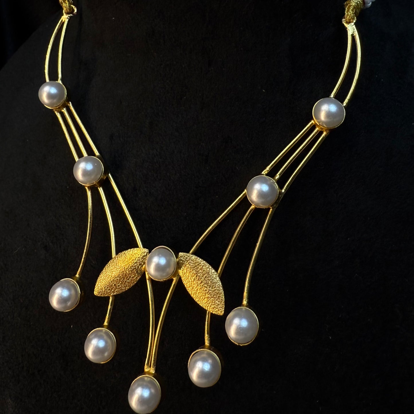 Elegant Gold-Plated Pearl Necklace Set for Women & Girls