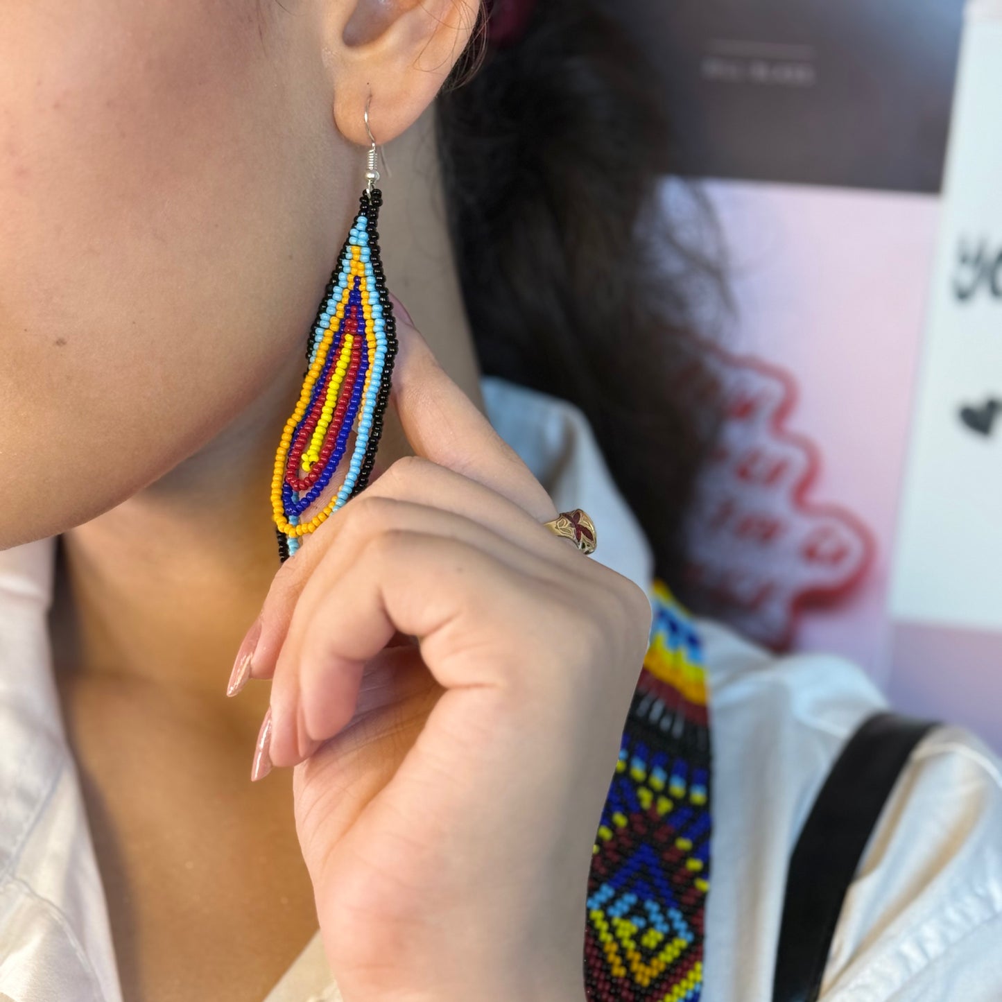 Handcrafted Jaco Tribal Beaded Jewelry Set – 3-Piece Set (Necklace, Earrings & Bracele)