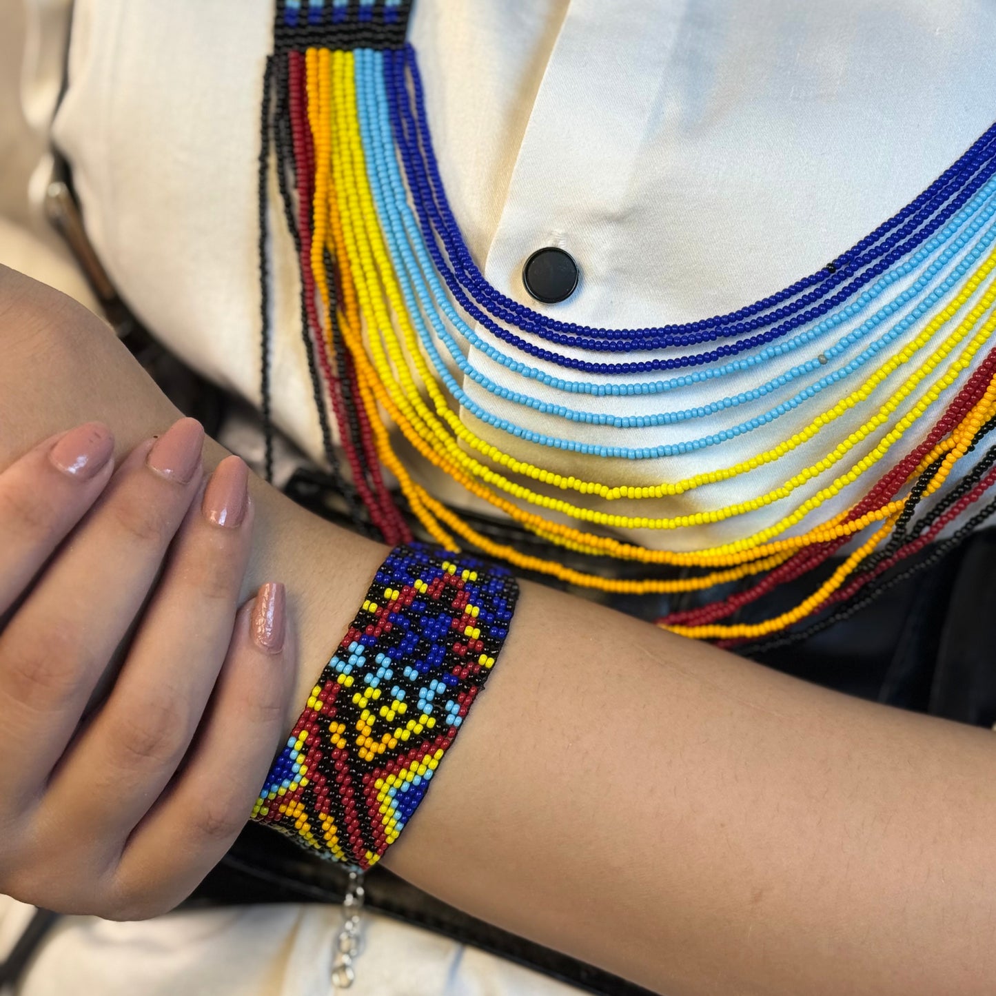 Handcrafted Jaco Tribal Beaded Jewelry Set – 3-Piece Set (Necklace, Earrings & Bracele)