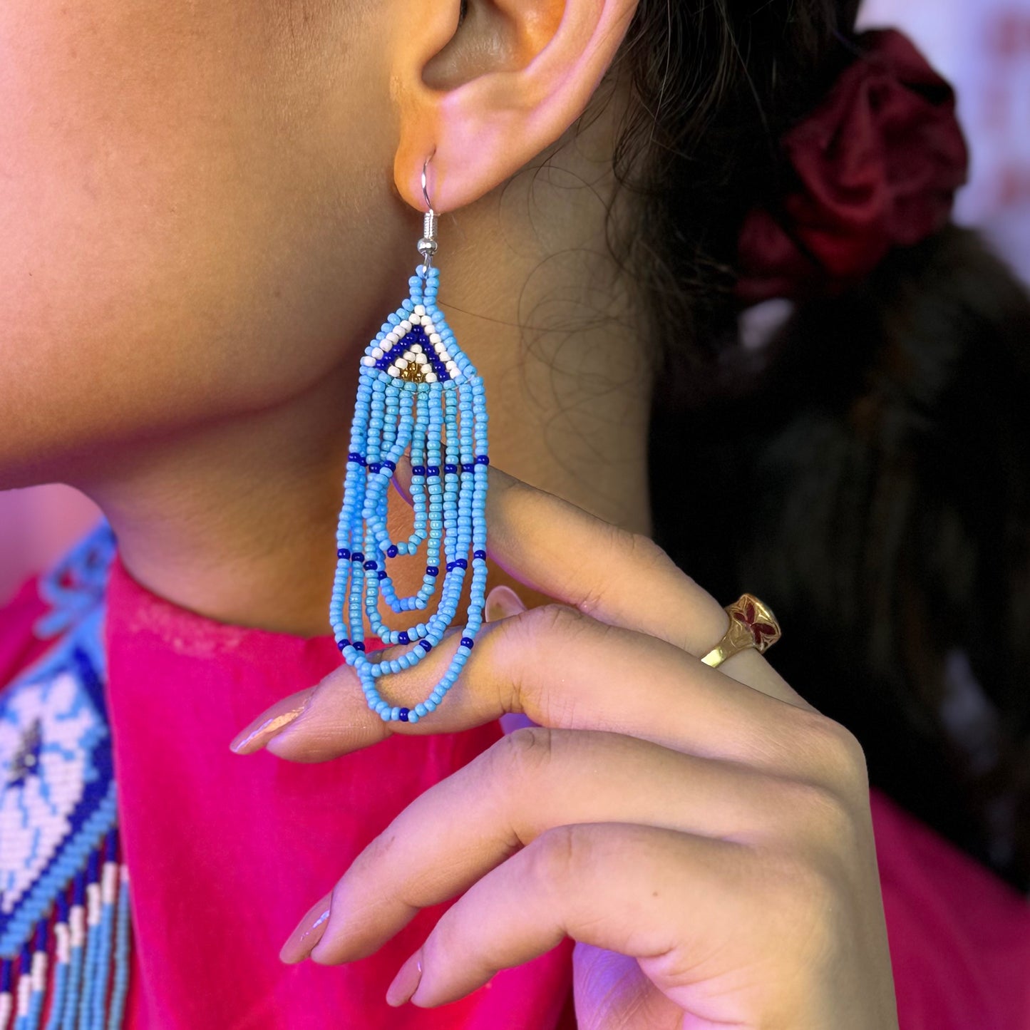 Handcrafted Jaco Tribal Beaded Jewelry Set – 3-Piece Set (Necklace, Earrings & Bracele)