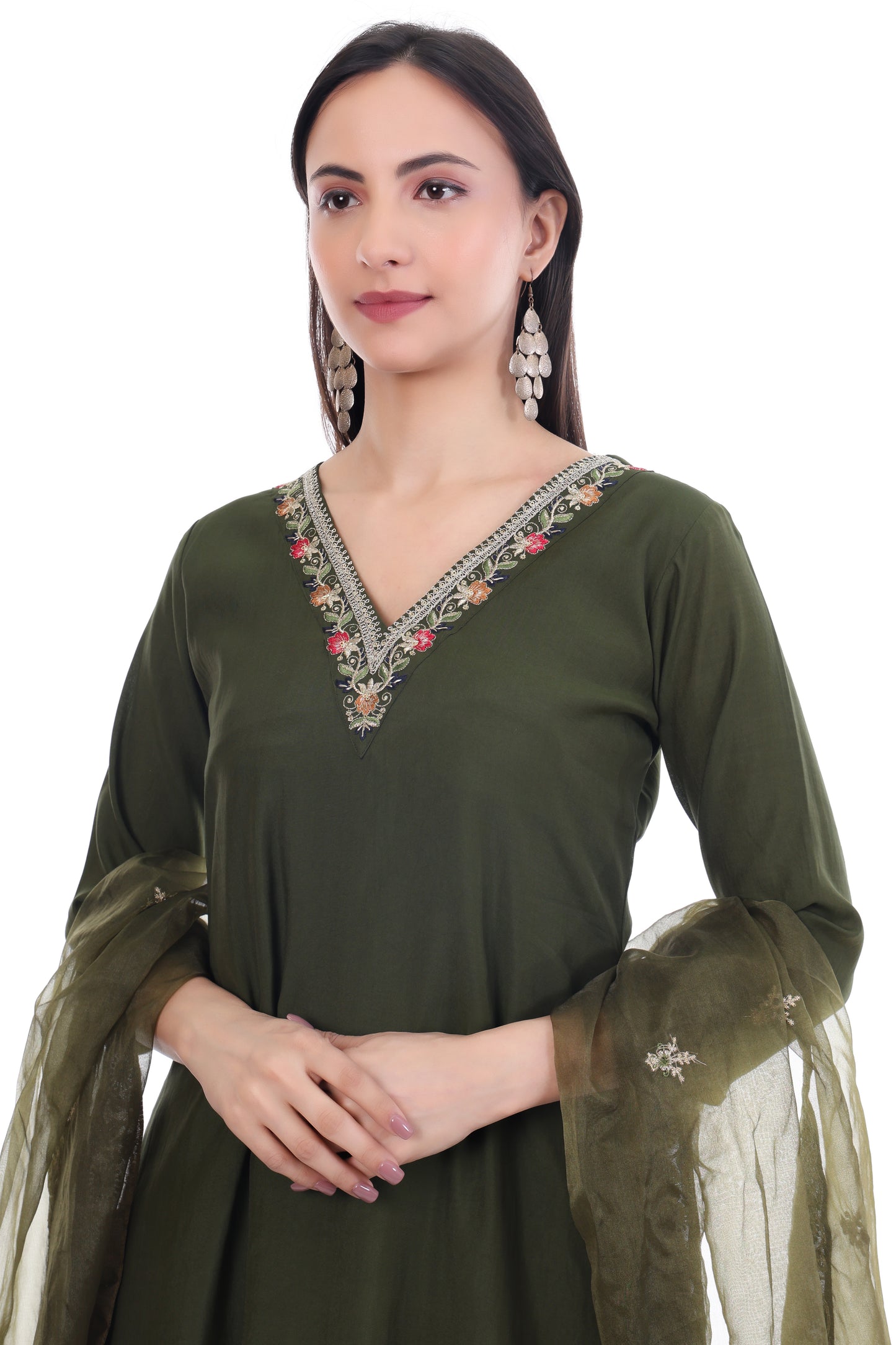 Premium Olive Green Ethnic Suit Set