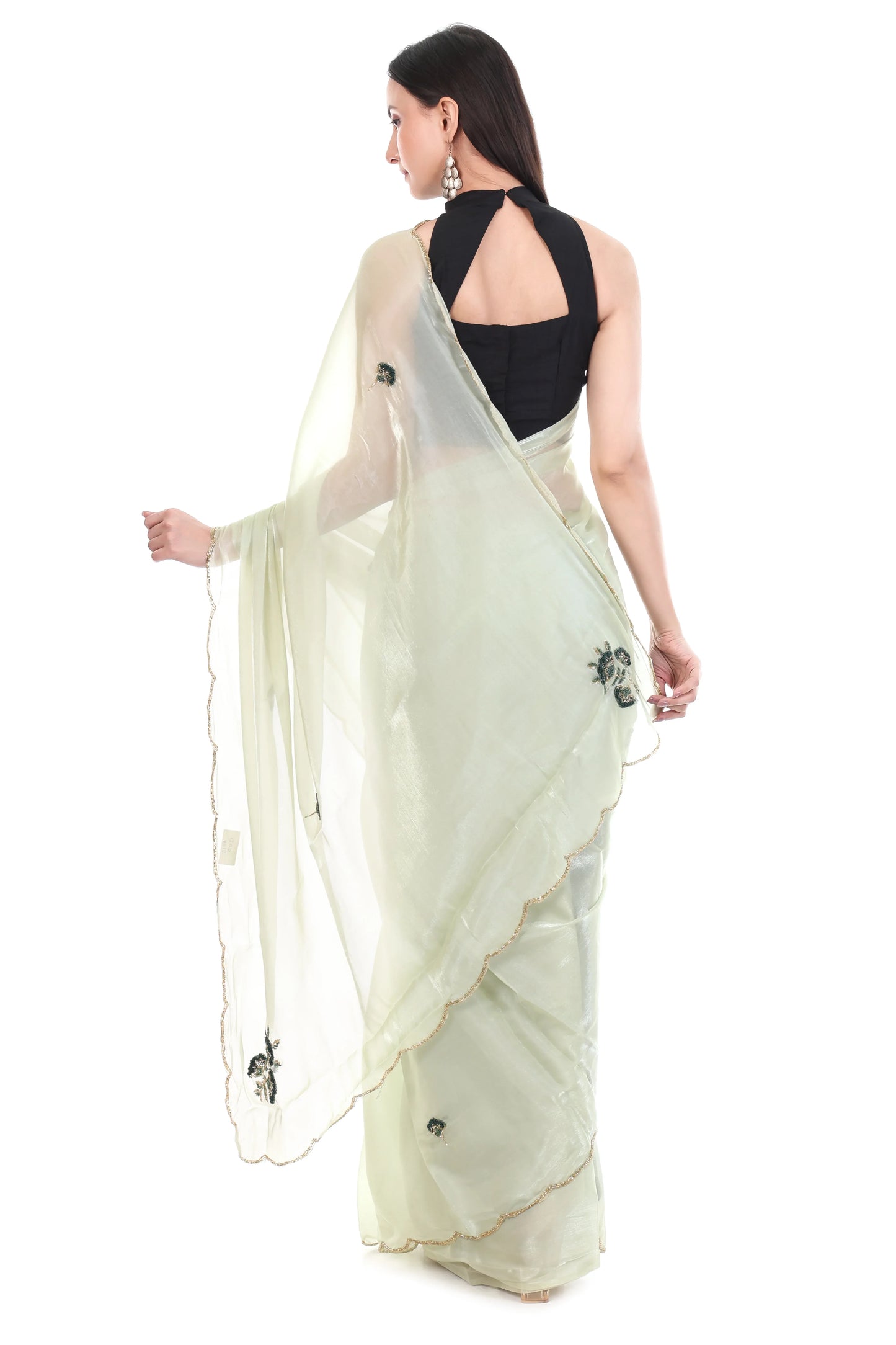 Banarashe Premium Zimmy Choo Soft Silk Designer Saree Pista Green - Baranashe - Banarashe Premium Zimmy Choo Soft Silk Designer Saree Pista Green