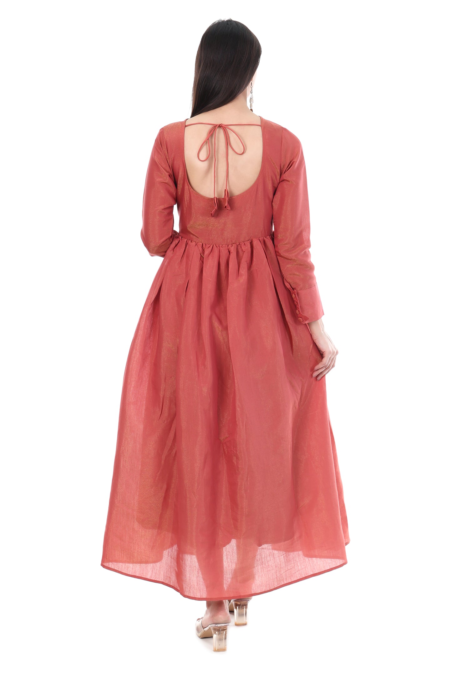 Red Premium Embroidered Anarkali Suit