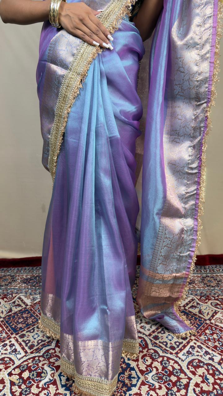 Purple Tissue Silk Saree – Royal Elegance