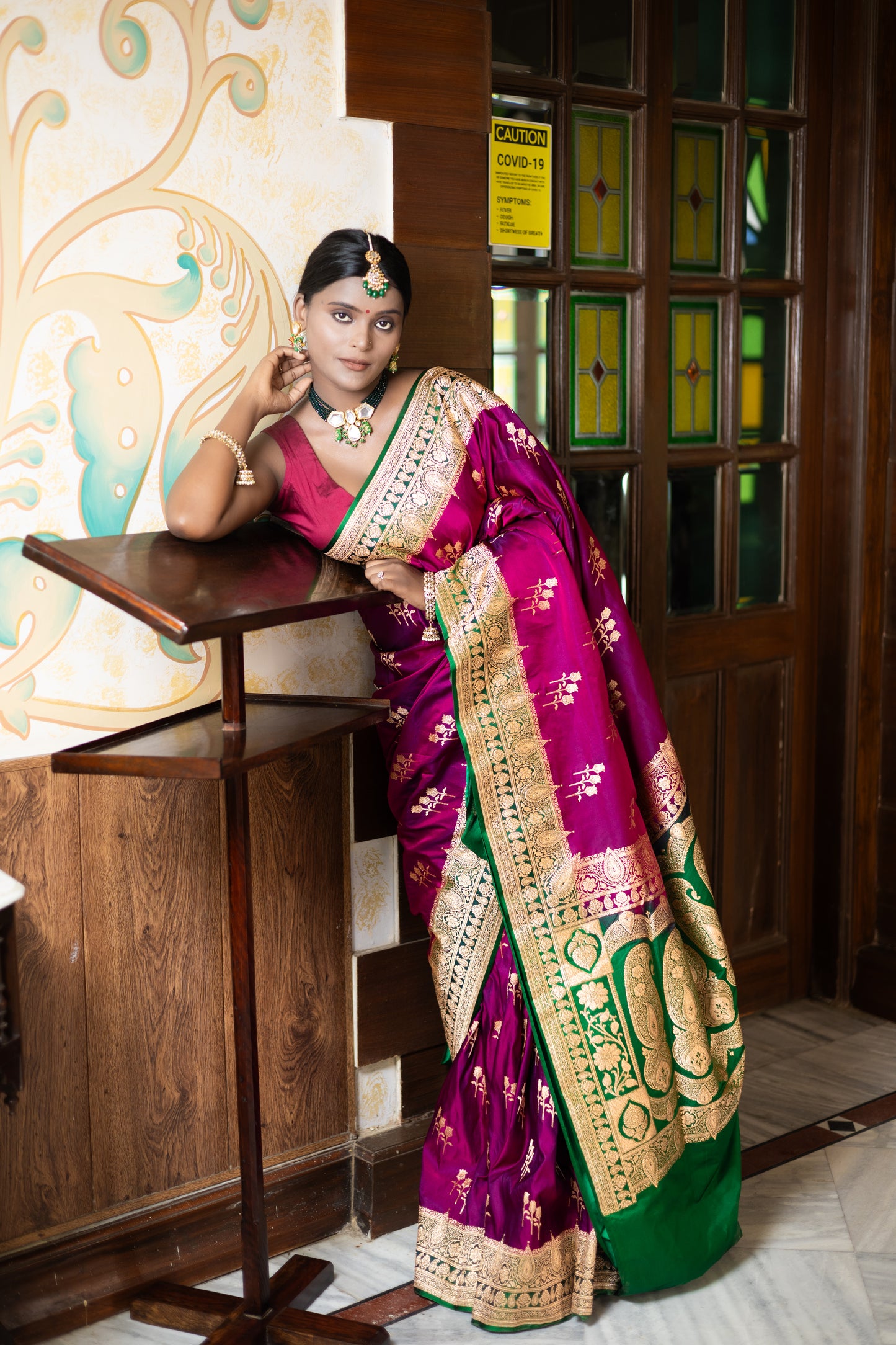 Glamorous Purple Banarasi Saree – Party Wear Edition