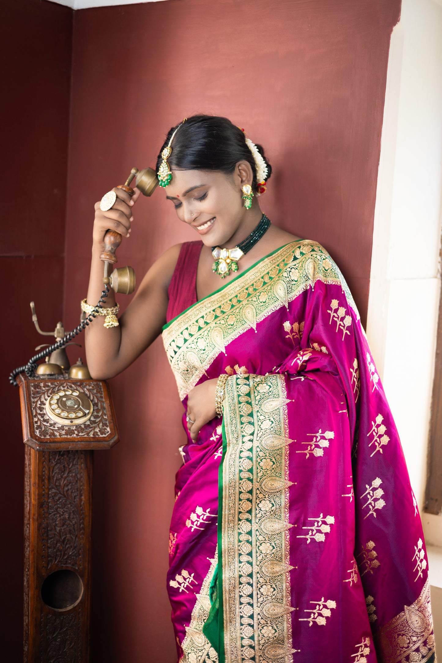 Glamorous Purple Banarasi Saree – Party Wear Edition