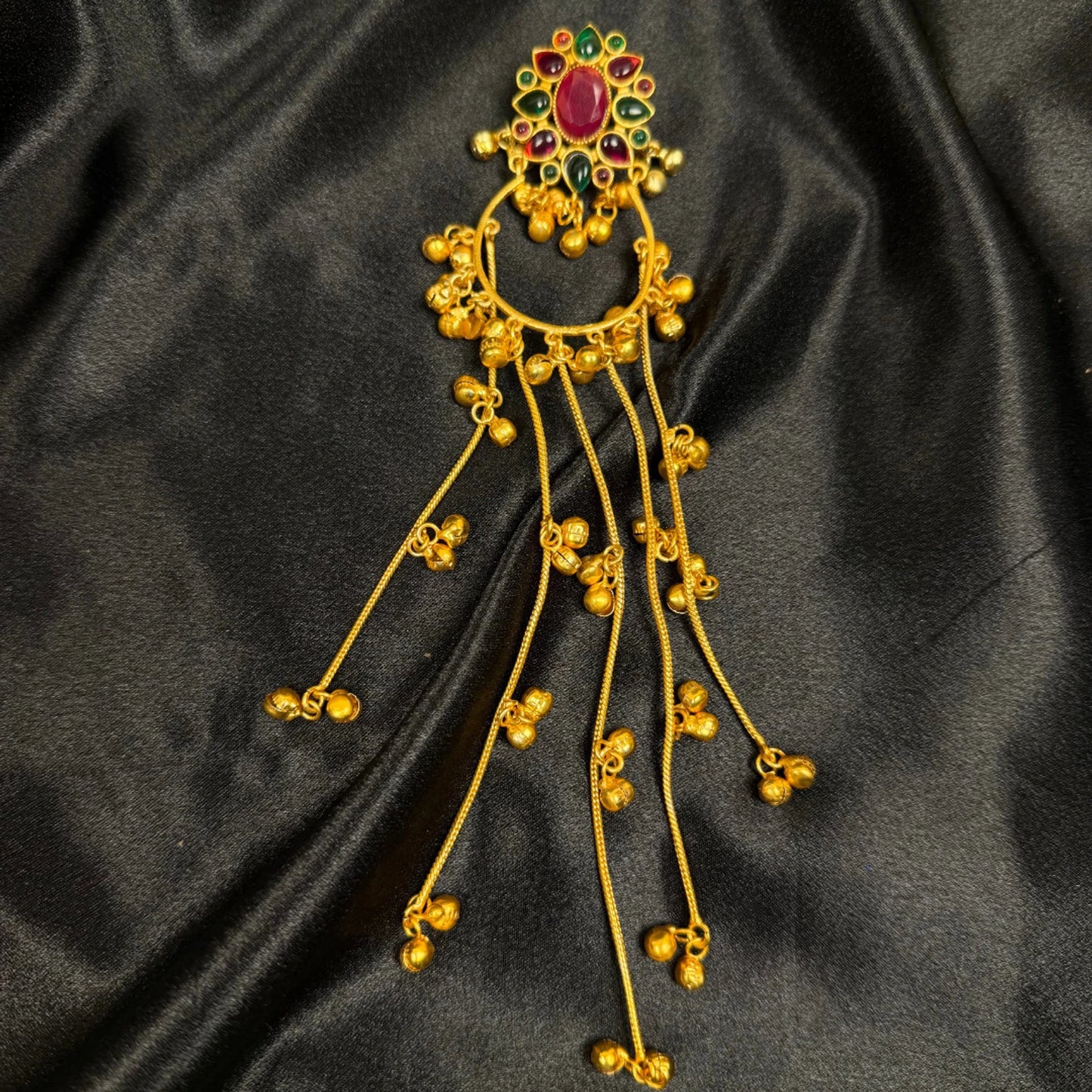 Red & Green Kashmiri Tassel Earrings for Women