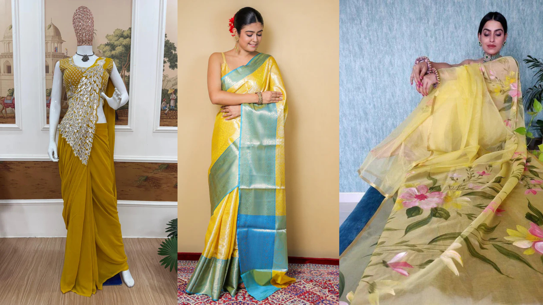 Yellow Sarees for Haldi Function – Shop Beautiful Haldi Ceremony Sarees Online