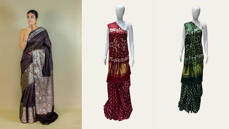 Buy Bandhani Saree Online – Exclusive Bandhej Saree Collection by Banarashe