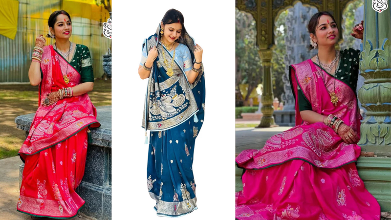 Buy Dola Silk Sarees Online at Banarashe – Elegant Banarasi Dola Silk Collection