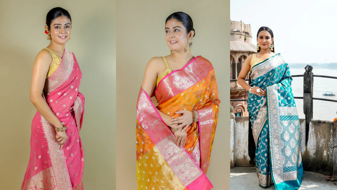 Embrace Ethereal Elegance: Your Guide to Buying Banarasi Organza Sarees Online