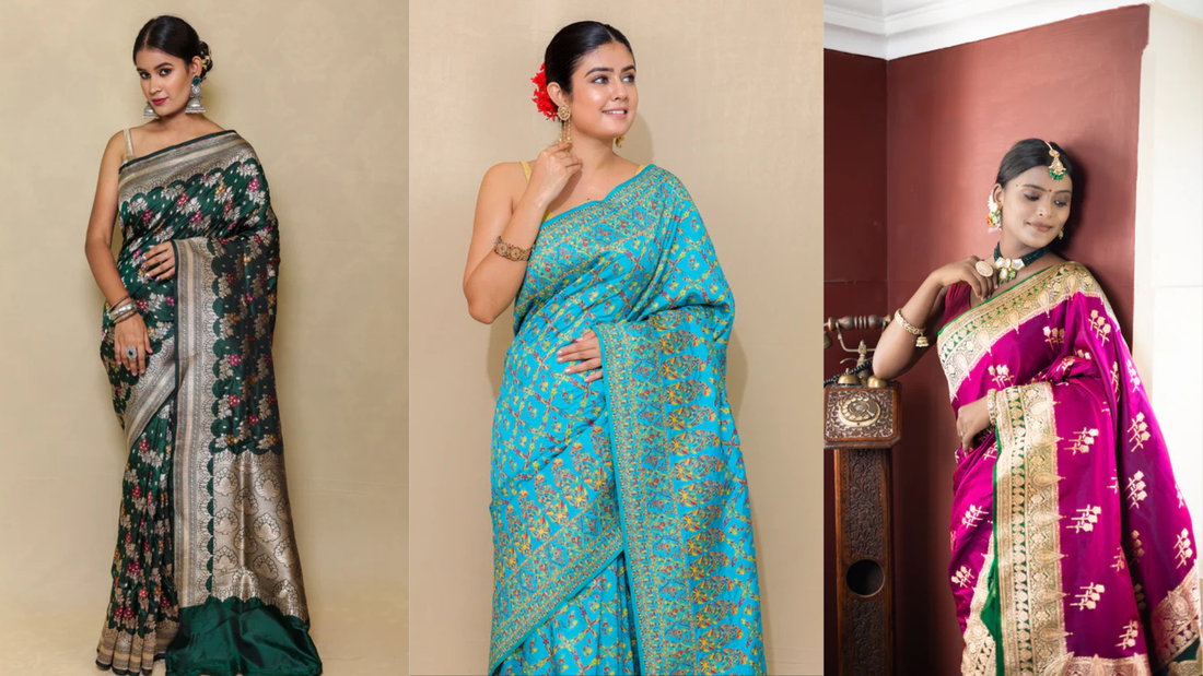Buy Online Meenakari Banarasi Sarees – Timeless Banarasi Designer Silk Sarees at BanaraShe