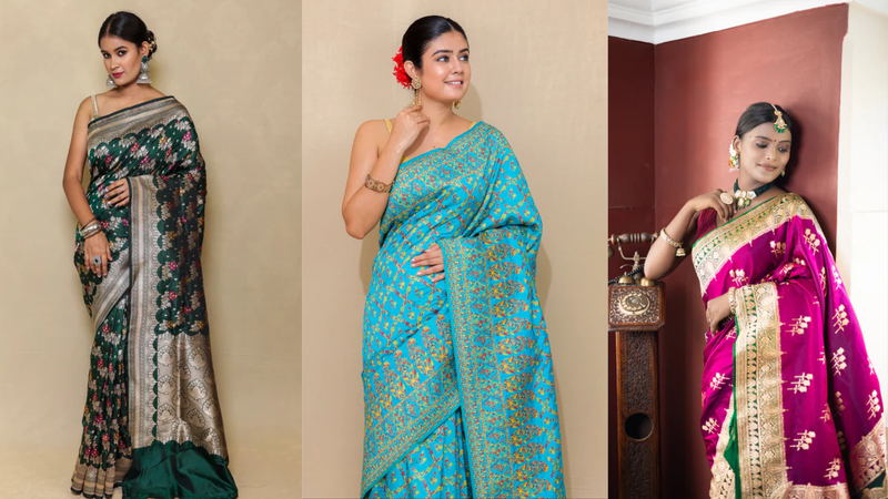 Buy Online Meenakari Banarasi Sarees – Timeless Banarasi Designer Silk Sarees at BanaraShe