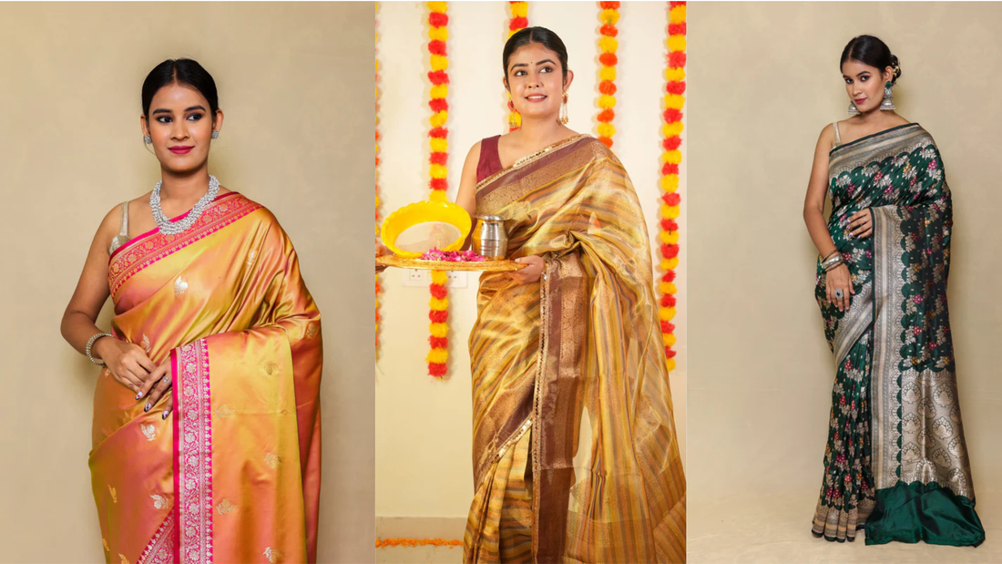 Elevate Your Ethnic Wardrobe: Explore Tissue Silk & Meenakari Banarasi Sarees Online