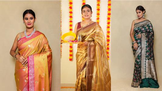 Elevate Your Ethnic Wardrobe: Explore Tissue Silk & Meenakari Banarasi Sarees Online