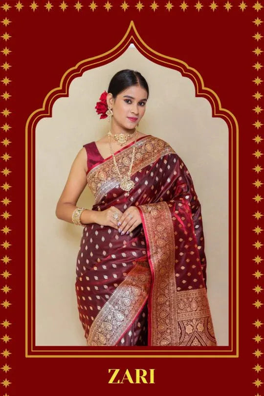 Buy Online Banarasi Zari Work Saree – Original Banarasi Saree at BanaraShe