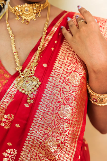 Raani Pink Banarasi Katan Silk Saree - Queenly Pink