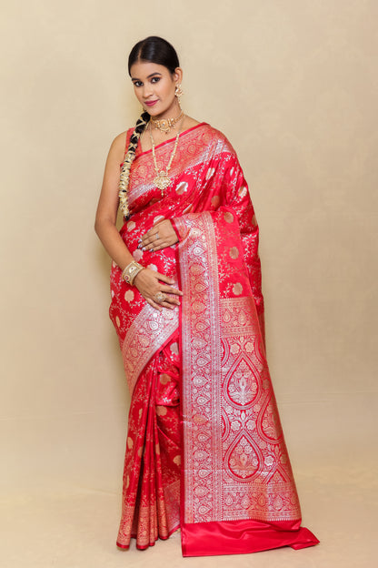 Raani Pink Banarasi Katan Silk Saree - Queenly Pink
