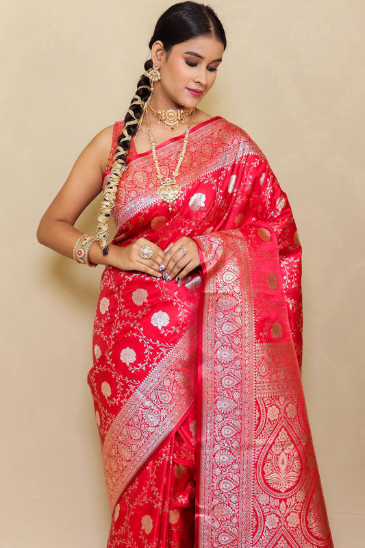 Raani Pink Banarasi Katan Silk Saree - Queenly Pink