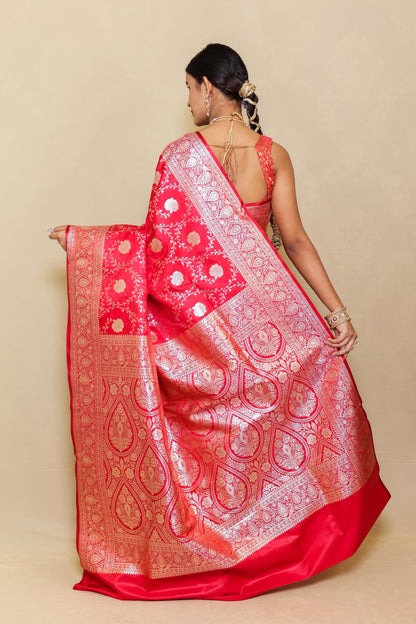 Raani Pink Banarasi Katan Silk Saree - Queenly Pink