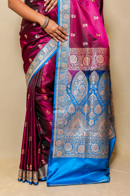 Banarasi Silk Saree Magenta & Purple