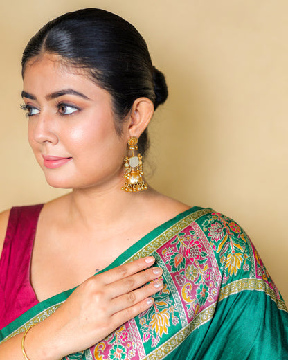 Green Meenakari Banarasi Silk Saree with Blouse Piece