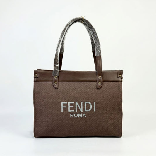 Coffee Brown Canvas Luxury Tote Bag
