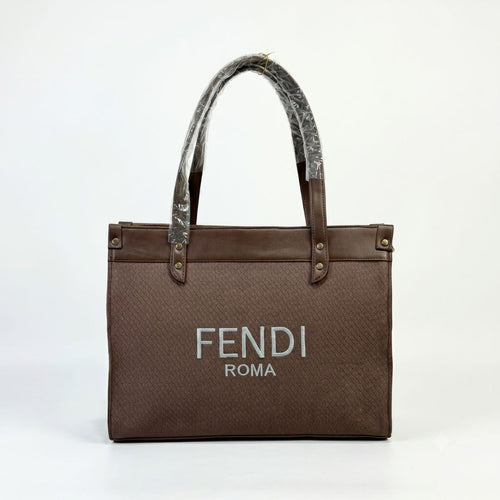 Coffee Brown Canvas Luxury Tote Bag
