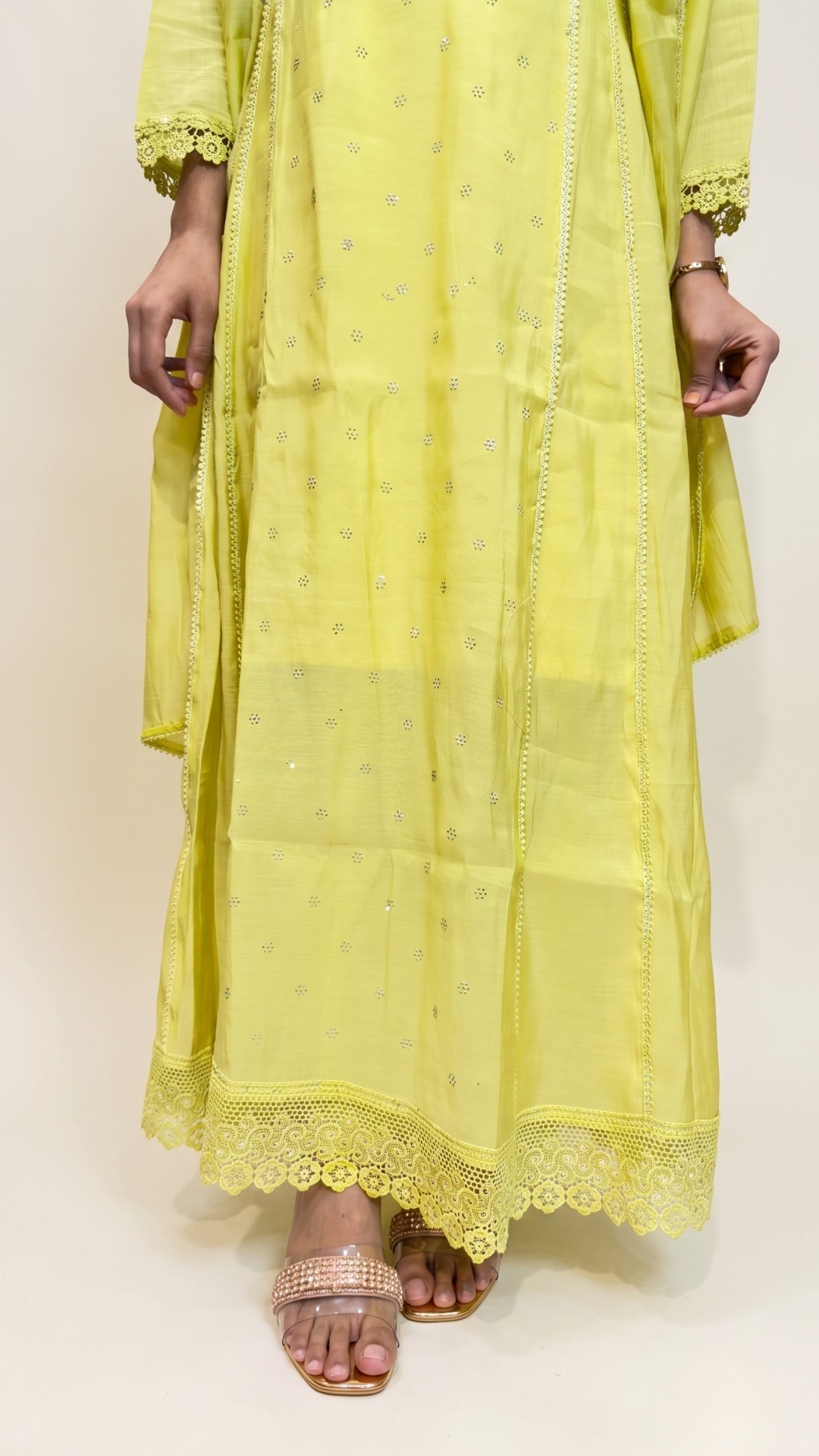 The Radiant Yellow Floral Embroidered Suit Set